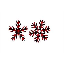 Buffalo Plaid Christmas snowflakes SVG