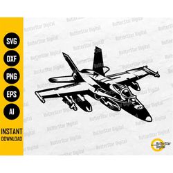 Jet Fighter SVG | Combat Plane T-Shirt Decals Vinyl Stencil Illustration Graphics | Cut File Cuttable Vector Clip Art Di