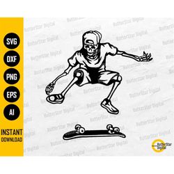 Skeleton Kickflip SVG | Kick Flip SVG | Skateboard T-Shirt Decal Sticker | Cricut Cut File Silhouette Clip Art Vector Di