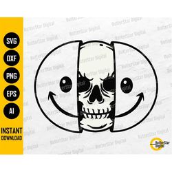 Smiley Skull SVG | Skeleton SVG | Skull T-Shirt Decal Vinyl Stencil | Cricut Cutting Files Silhouette Clip Art Vector Di