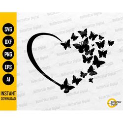 Butterfly Heart SVG | Butterflies SVG | HTV Vinyl Stencil T-Shirt Decal Sticker Gift | Cricut Cut File Clipart Vector Di