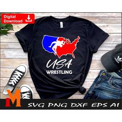 USA Wrestling, Wrestling Team svg, USA Wrestling svg, Wrestling svg - Print and Cuts Digital Downloads