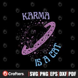 Swiftie Cat Karma Is A Cat SVG Midnights Album SVG Cricut File