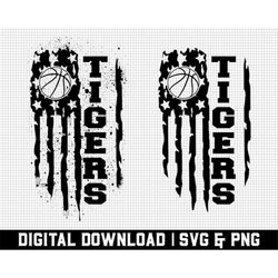 tigers basketball svg, tigers svg, game day svg, team spirit svg, basketball lover svg, usa flag svg, basketball svg, di