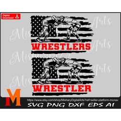 Wrestler/Wrestlers svg, Patriotic US Flag svg,, Wrestling svg, Wrestle svg - Print and Cuts Digital Downloads