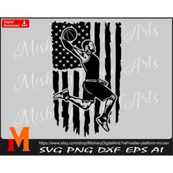 Basketball SVG, Patriotic American Flag svg, Basketball Dad svg, PNG, CNC, Vinyl Cutter, Cricut, Sticker Decal, T-Shirt