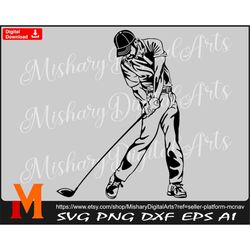 Golf Player svg, Golfing svg, Golf Silhouette 3, Golf Dadsvg, Cameo, Cricut, CNC, Laser, Vinyl Cutter, Decal Sticker, T-