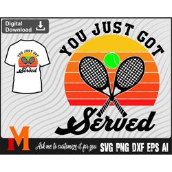 Retro You got served, Tennis Player, Tennis Svg - Tennis Cut File, Png, Vector, Tennis Cut file SVG for Tennis Lovers