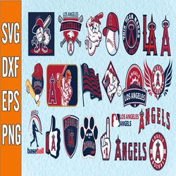 Bundle 20 Files Los Angeles Angels Baseball Team SVG ,Los Angeles Angels Svg, MLB Team  svg, MLB Svg, Png, Dxf, Eps, Jpg