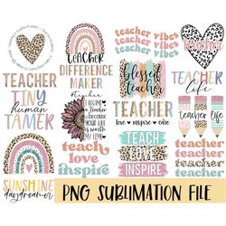 Teacher BIG BUNDLE sublimation PNG, Teacher sublimation file, Teaching shirt png design, Teacher Sublimation design, Dig