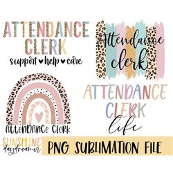 Attendance clerk sublimation PNG, Attendance clerk Bundle sublimation file, School shirt PNG design, Sublimation design,