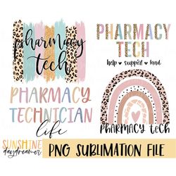 Pharmacy tech sublimation PNG, Pharmacy technician bundle sublimation file, Pharmacy shirt PNG design, sublimation Digit