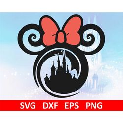 Mouse Head Princess Beauty Beast Minnie .svg .dxf .eps .png Digital Cut Files Layered Cricut Silhouette Card Making Pape