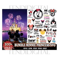 300 Bundle Minnie Princess Svg, Disney Svg, Mickey Svg