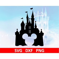 Mouse Castle Princesses Beauty Beast Mickey .svg .dxf .eps .png Digital Cut Files Layered Cricut Silhouette Card Making