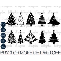 Christmas Tree SVG Bundle, Merry Christmas SVG, Winter SVG, Pine Tree, Dxf, Png, Files For Cricut, Silhouette, Sublimati