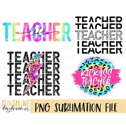 Teacher sublimation PNG, Teacher Bundle sublimation file, Teaching shirt PNG design, Teacher leopard Sublimation design,