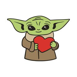 Baby Yoda Holds Heart Svg, Valentine Svg, Baby Yoda Svg, Heart Svg, Happy Valentine Day Svg, Baby Yoda -WyngVentura