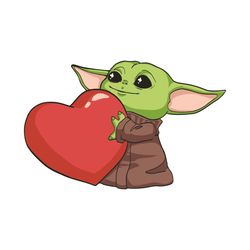 Baby Yoda Holds Heart Svg, Valentine Svg, Baby Yoda Svg, Heart Svg, Happy Valentine Day Svg, Baby Yoda Love Svg, Baby Yo