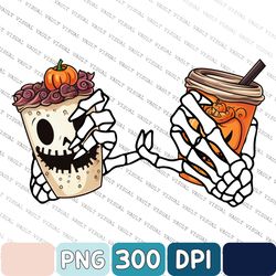 Halloween Coffee Png, Sublimation Design, Skeleton Coffee Png, Skull Png, Halloween Coffee Cups Png, Halloween