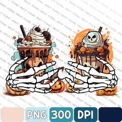 Skull Png, Halloween Coffee Cups Png, Skeleton Coffee Png, Halloween Sublimation, Halloween Coffee Png, Sublimation