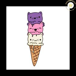 Summer Shirt Vector Cute Cat Ice Cream Svg, Holiday Gifts For Girl Svg Diy Crafts Svg Files For Cricut, Trending Svg Eps