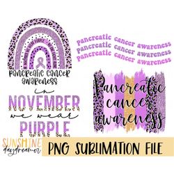 Pancreatic cancer awareness sublimation PNG, Pancreatic cancer awareness bundle, We wear purple, Sublimation design, Dig