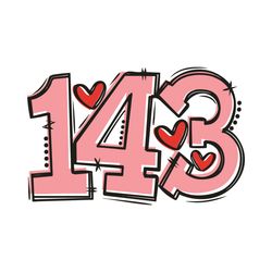 143 I Love You Svg, Valentine Svg, Love Svg, 143 Svg, I Love You Svg, Love Gifts Svg, Couple Svg, Couple Gifts Svg, Hear