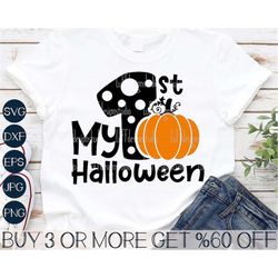 My First Halloween SVG, Pumpkin SVG, Baby 1st Halloween SVG, Happy Halloween Png, Boy, Girl, Files For Cricut, Sublimati