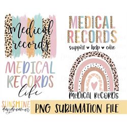 Medical records sublimation PNG, Medical records Bundle sublimation file, Medical shirt PNG design, Sublimation design,