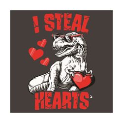 I Steal Hearts Svg, Valentine Svg, T Rex Dinosaur Svg, T Rex Dinosaur Lovers Svg, T Rex Dinosaur Heart Svg, Valentine 20