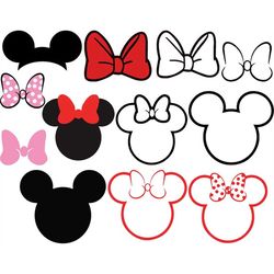 Mouse Head svg bundle of 12 perfect for circut shilhouette comes in svg png jpg ai and eps formatCut file Vinyl for Mask