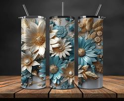 3D Flowers Tumbler Wrap, 3D Floral Sublimation Tumbler Design,Instant Digital Download PNG 28