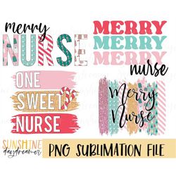 Christmas nurse sublimation PNG, Nurse Bundle sublimation file, Merry nurse PNG design, Holiday Sublimation design, Digi