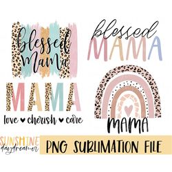 Mama sublimation PNG, Mama shirt Bundle sublimation file, Mom PNG design, Blessed Mama Sublimation design, Digital downl