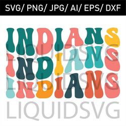 Indians svg Indians Wavy Stacked Svg Indians Mascot Svg Team Mascot Svg School Spirit svg Indians File Silhouette Team M