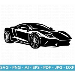 Sports Car SVG, Sports Car Silhouette, Luxury Car svg, Racing Car svg, Sports Car Clipart, Cut Files for Cricut, Silhoue