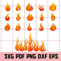 Fire bundle svg, Fire Clipart, Fire DIgital CLipart, Fire png, Fire eps, Fire dxf, Fire bundle CLipart, Fire bundle eps