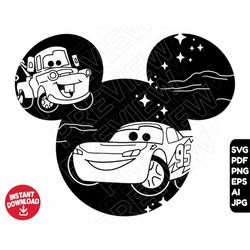 Cars SVG Disneyland Cars png clipart cut file silhouette