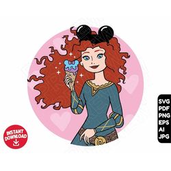 Merida SVG Brave snacks png clipart , cut file layered by color