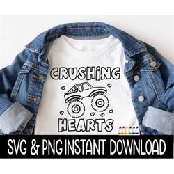 Coloring Shirt SVG, Valentine's Day Kids Color Me Shirt PNG, Crushing Hearts Tee Instant Download, Cricut Cut File, Silh