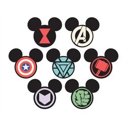 Vintage Style Mickey Marvel SVG Bundle | Mickey Mouse Ears | Minnie Mouse Ears | Avengers SVG | Instant Download | SVG M