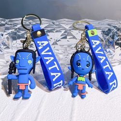 Disney Classic Sic-fi Movie Avatar Silicone Keychains Cute Jake Sully Pendant Keyrings Cartoon Anime Keyholder