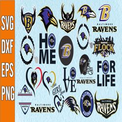 Bundle 26 Files Baltimore Ravens Football team Svg, Baltimore Ravens svg, NFL Teams svg, NFL Svg, Png, Dxf, Eps, Instant