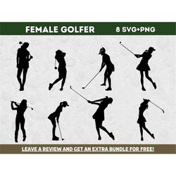 Golf Player Svg, Female Golfer SVG, SVG Files for Cricut, Golf PNG, Golf Clipart, Golfer Svg, Sports Silhouettes, Green