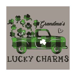 Grandma Lucky Charms Svg, Patrick Svg, Truck Svg, Shamrocks Svg, Grandma Svg, Truck Of Shamrocks Svg, Lucky Charms Svg,