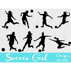 Female Soccer Svg Bundle, Silhouette Svg, SVG Files for Cricut, Sports SVG, Soccer Clipart, Soccer Girl svg