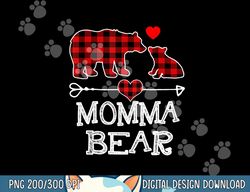 Momma Bear Christmas Pajama Red Plaid Buffalo Family Gift png, sublimation copy