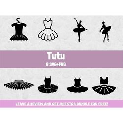 Tutu Clipart, Ballerina SVG, Svg files for Cricut, Dancer Clipart, Ballet Clipart, Dance SVG, dance silhouette, Tutu SVG