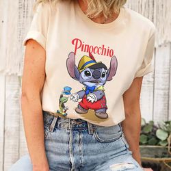 disney stitch balloon shirt, pinocchio stitch, disney shirt, di